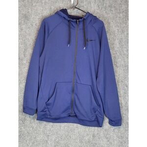 Nike Dry Training Dri-FIT Full Zip Hoodie Mens Large Navy Blue Athletic Jacket